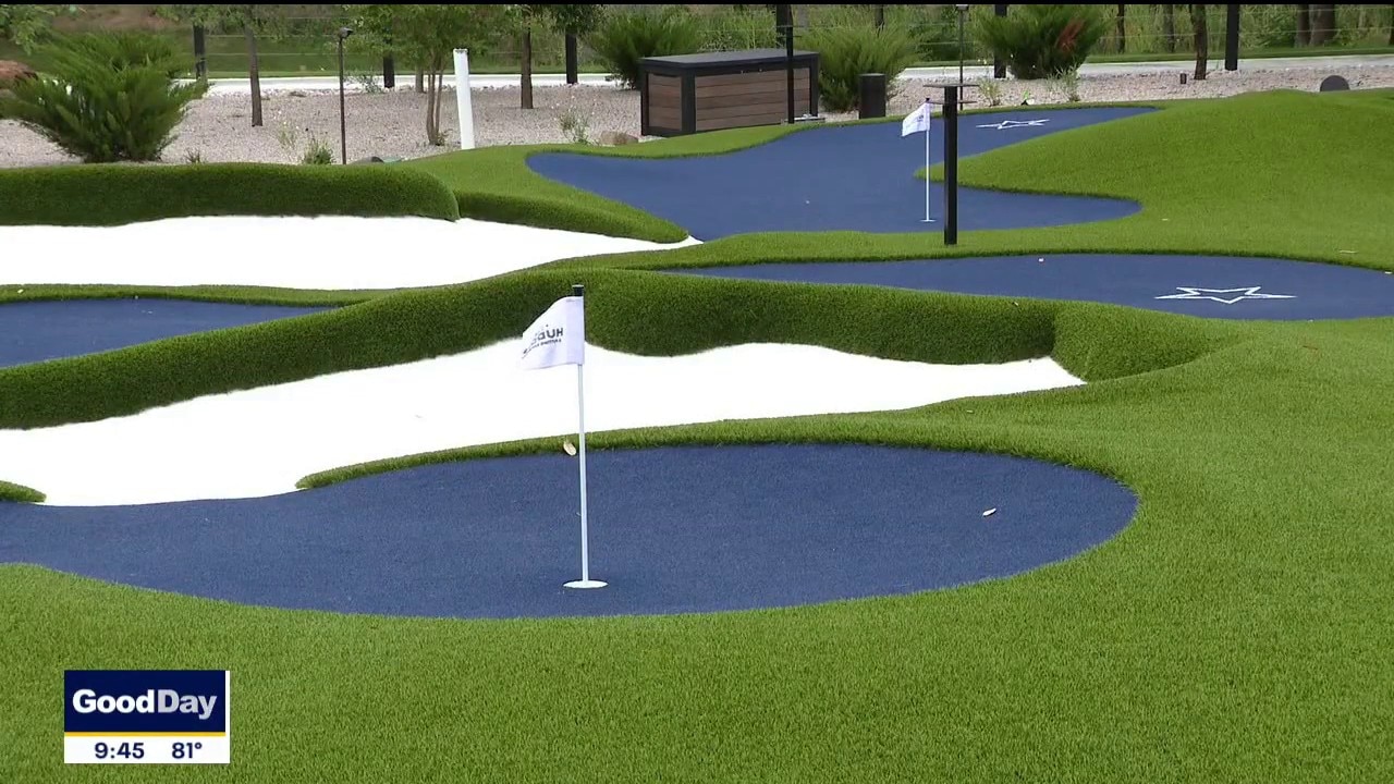 Cowboys blue turf used through 18-hole putting course