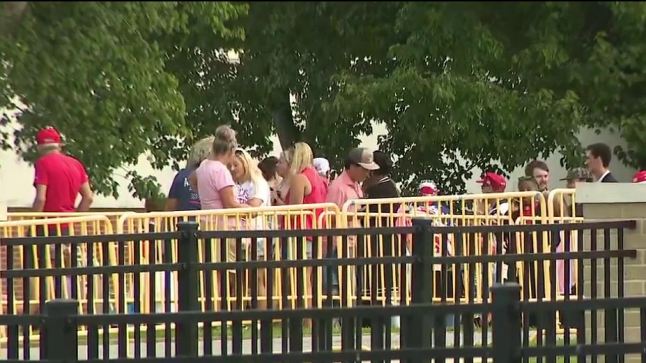 Line grows ahead of Trump visit to Wheeler High School