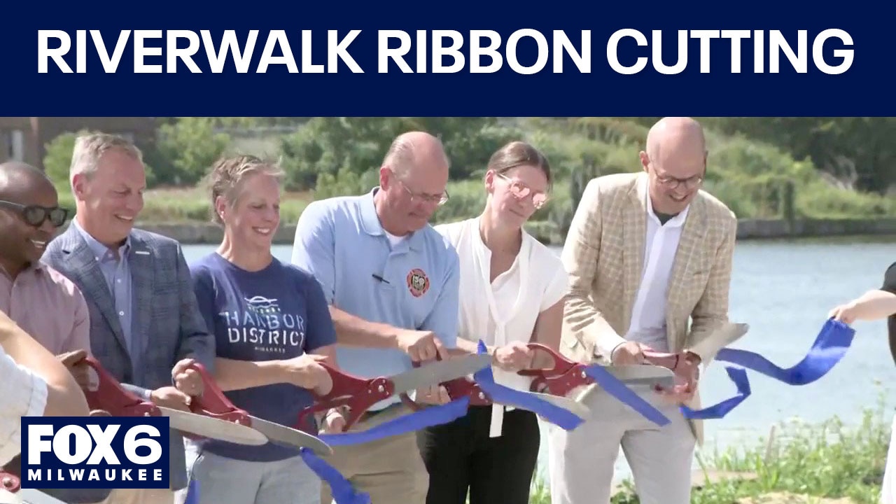 Milwaukee's Harbor District Riverwalk; new stretch opened
