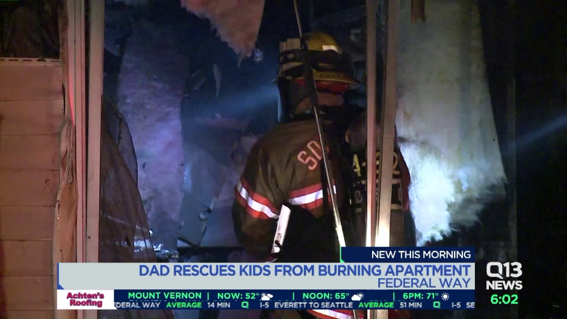 Federal Way dad rescues 4 kids from burning apartment