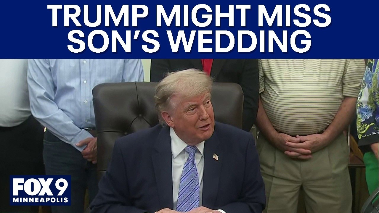 Trump says he's 'going to try and make it' to son's wedding