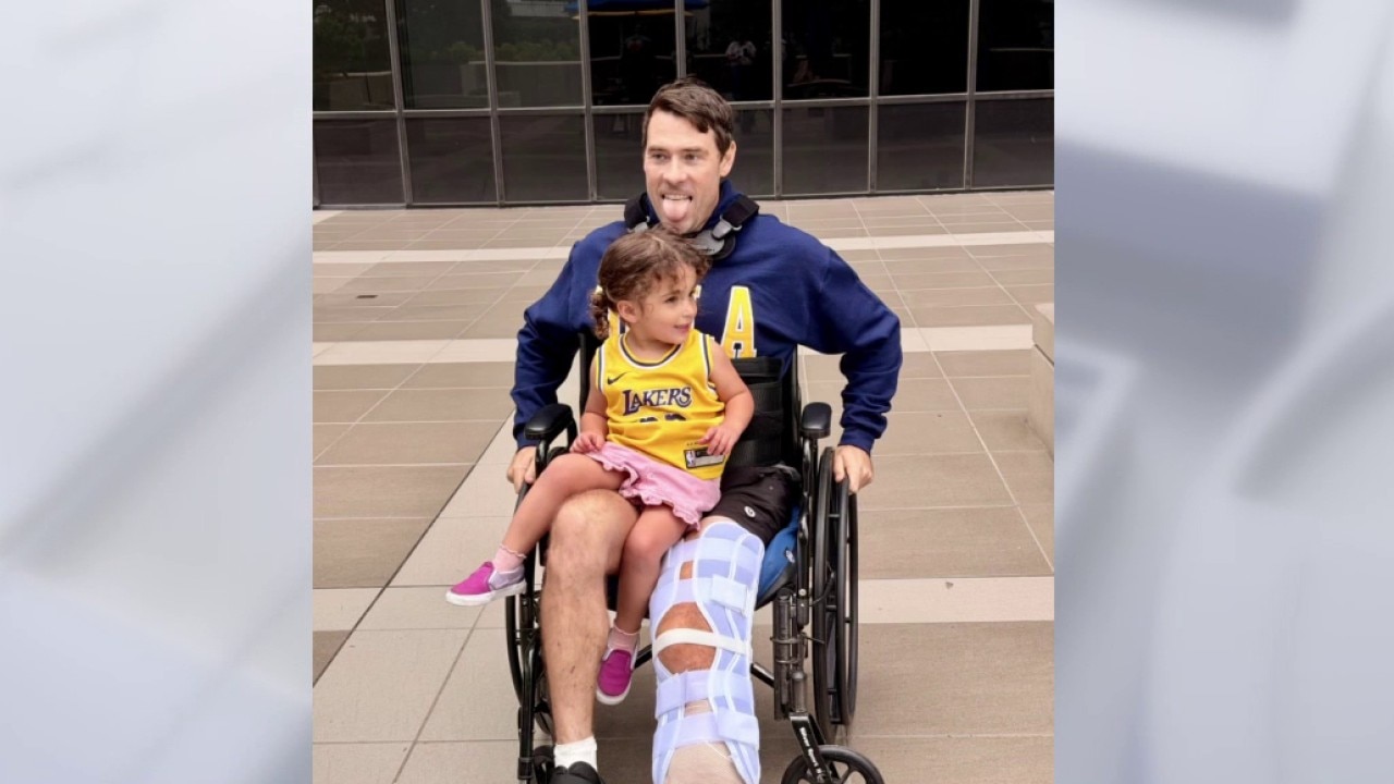 Man loses part of leg saving 2-year-old daughter