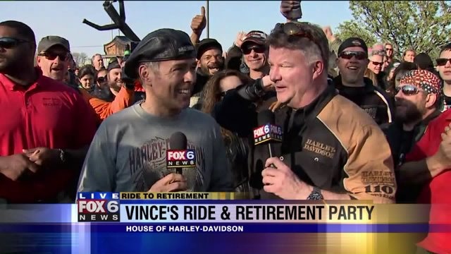 It`s smelling like burning rubber at Vince`s Retirement Party!