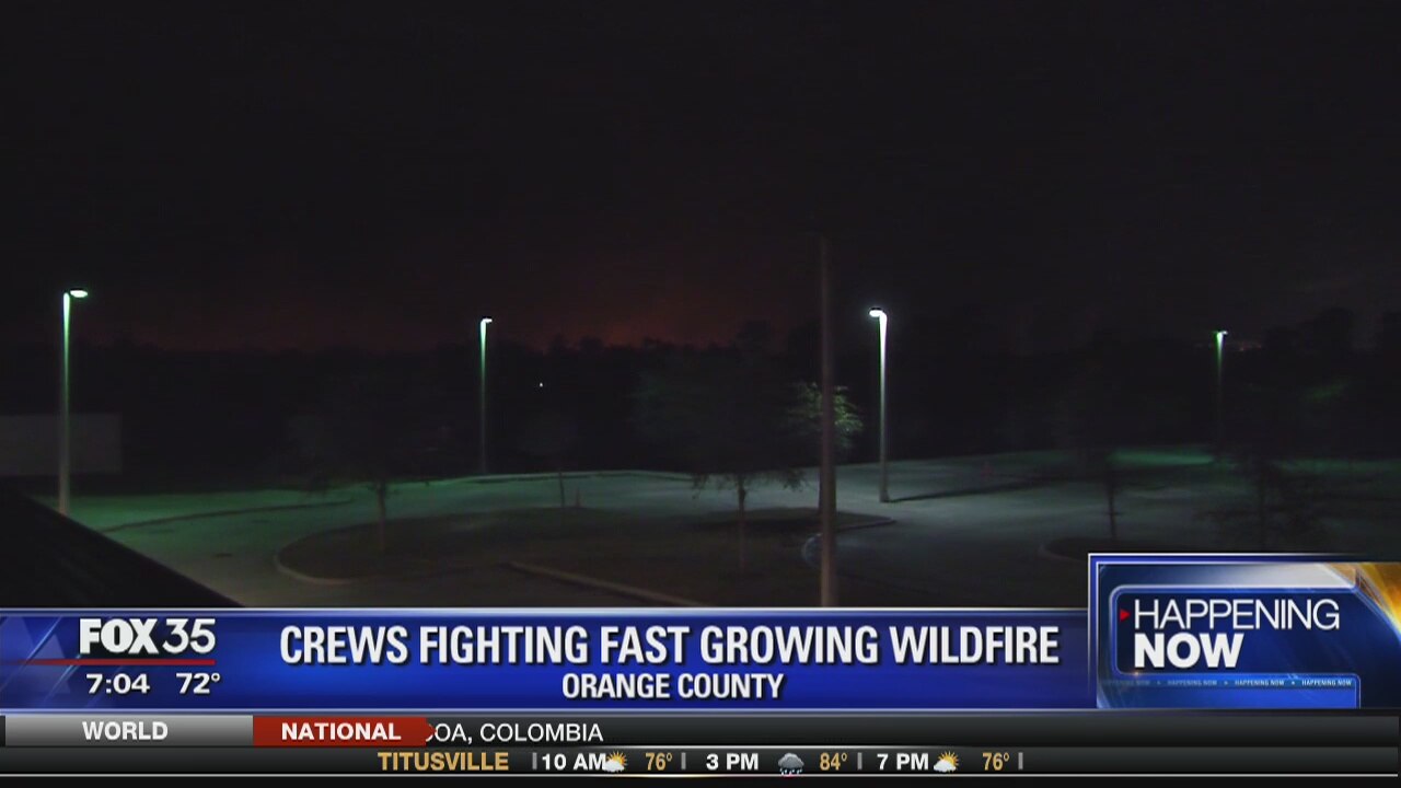 Crews fighting fast growing wildfire in Orange County