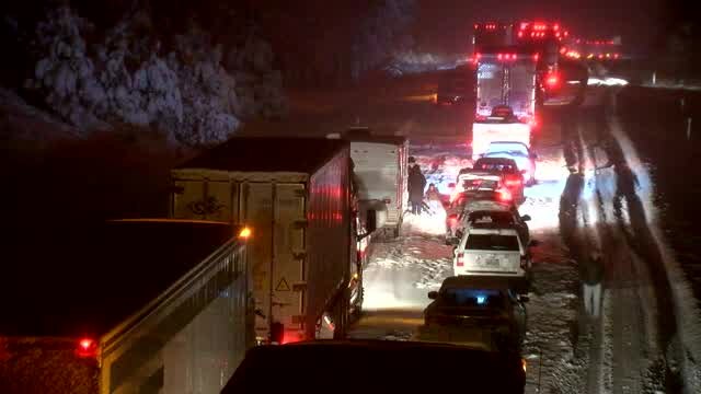 Heavy snow meant holidays spent on highway
