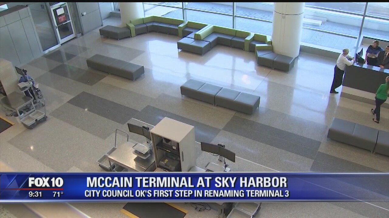 Phoenix City Council OKs first step to naming Sky Harbor Terminal 3 after Sen. John McCain