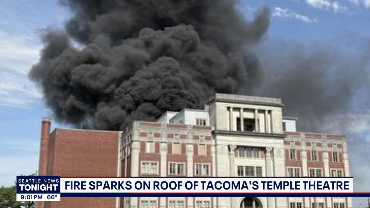 Fire sparks on roof of Tacoma's Temple Theatre