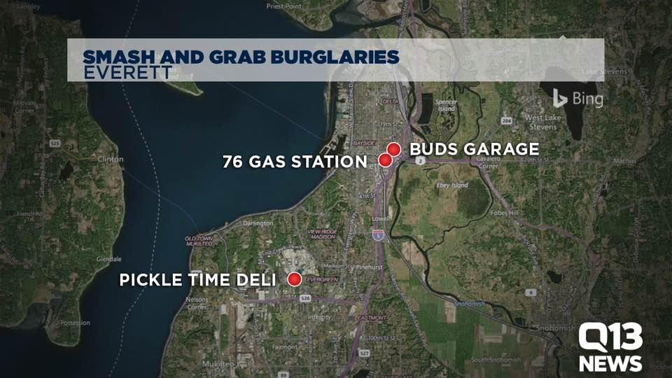 Everett smash-and-grab burglaries