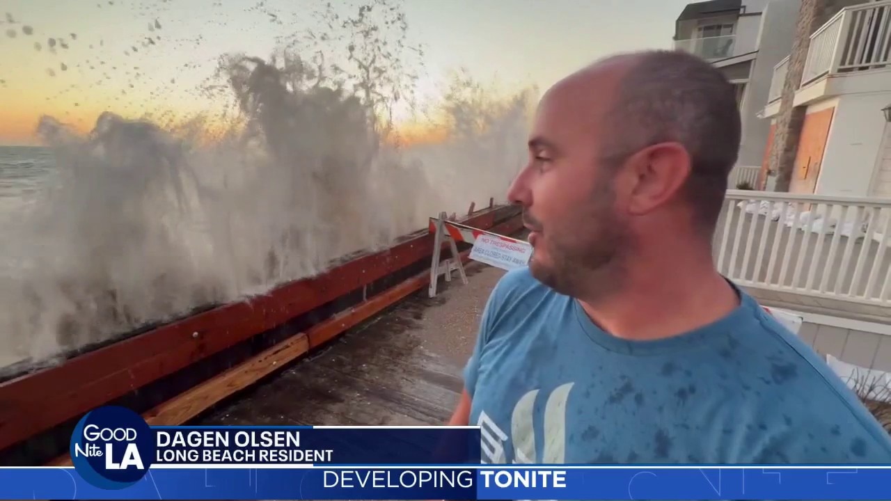 Powerful waves continue to batter Long Beach