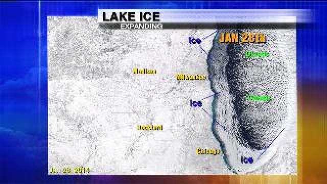 Ice coverage on the Great Lakes