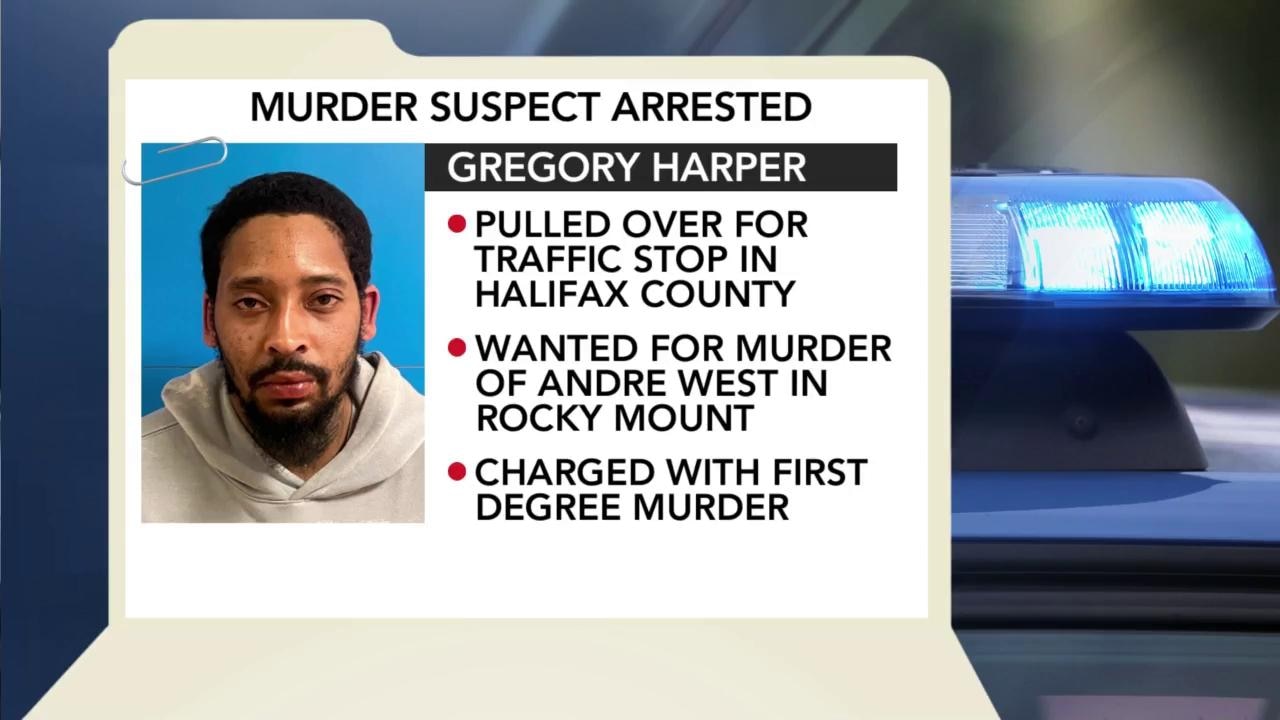 Rocky Mount murder suspect arrested during Enfield traffic stop