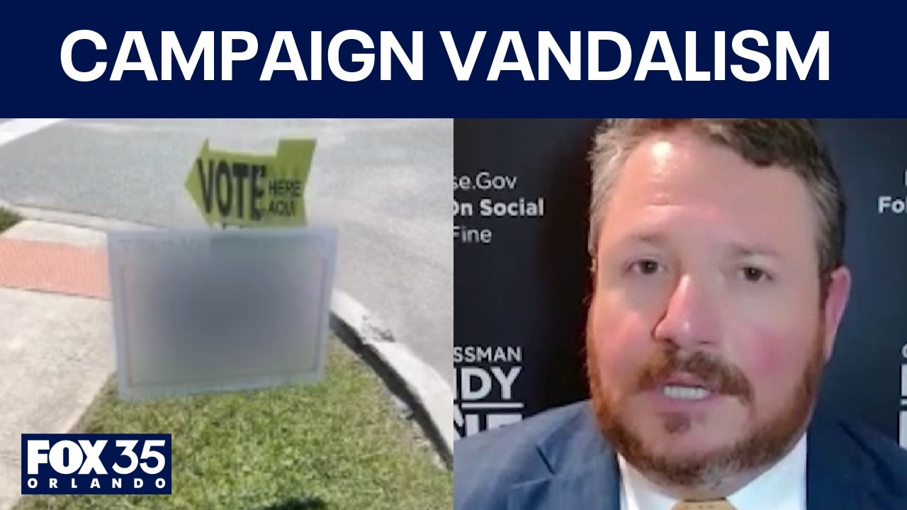 Swastika spraypainted on Jewish Congressman Randy Fine's campaign sign