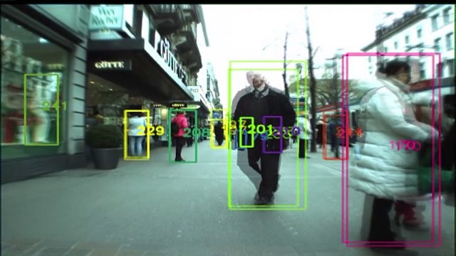 Cameras track pedestrians