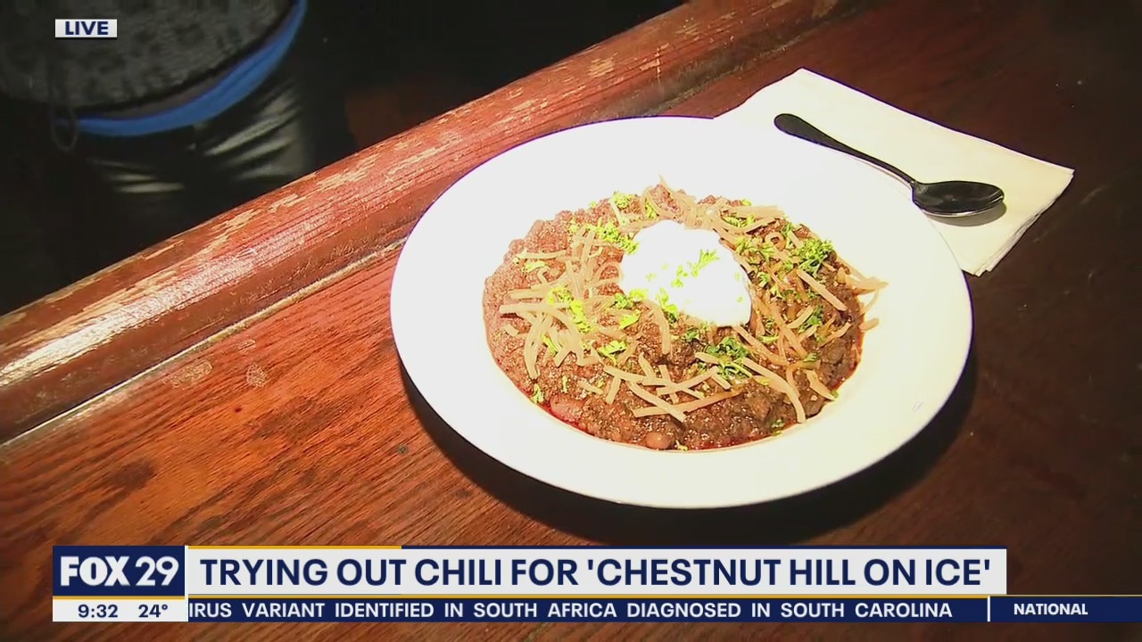 Trying out chili ahead of Chestnut Hill on Ice