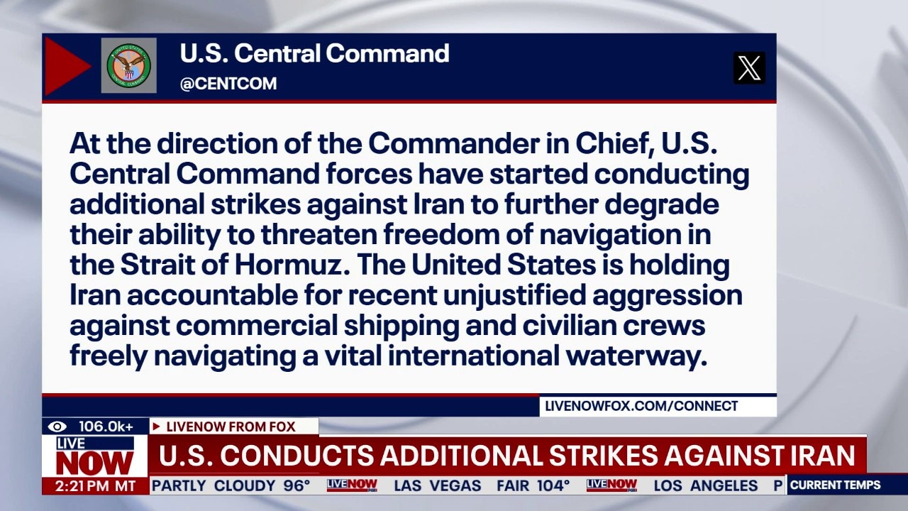 Breaking: US carries out 'additional' strikes on Iran