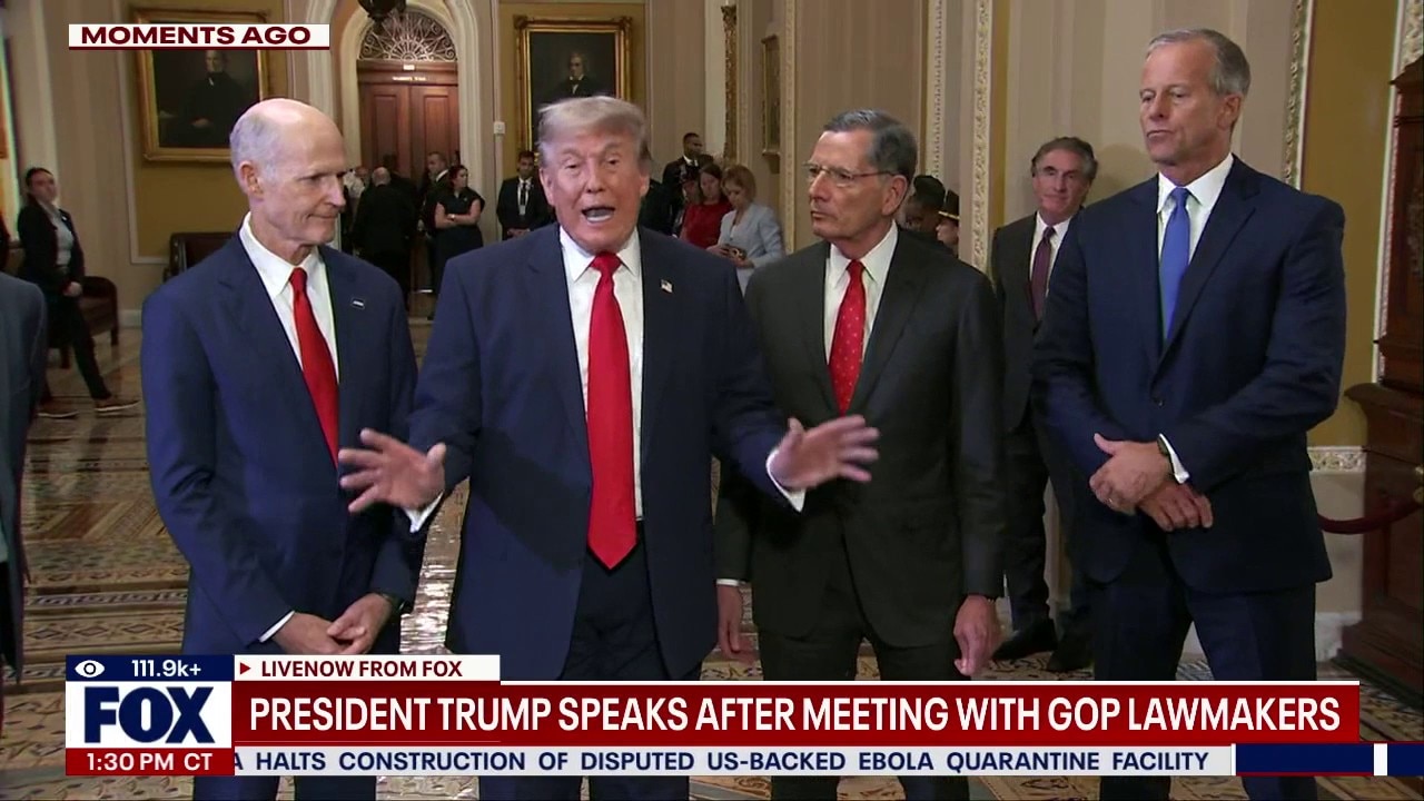President Trump speaks after meeting with GOP Senators