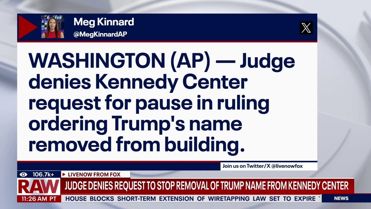 JUDGE DENIES BID TO PAUSE TRUMP NAME REMOVAL RULING