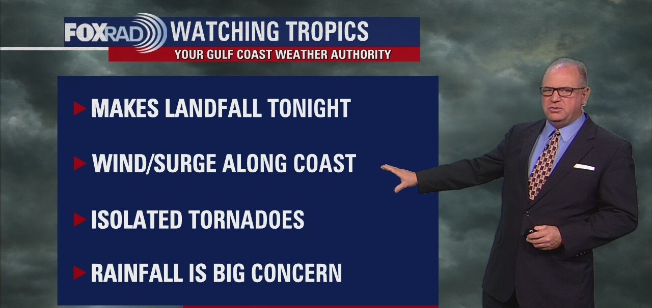 Monday late evening weather forecast, team coverage on Tropical Storm Nicholas