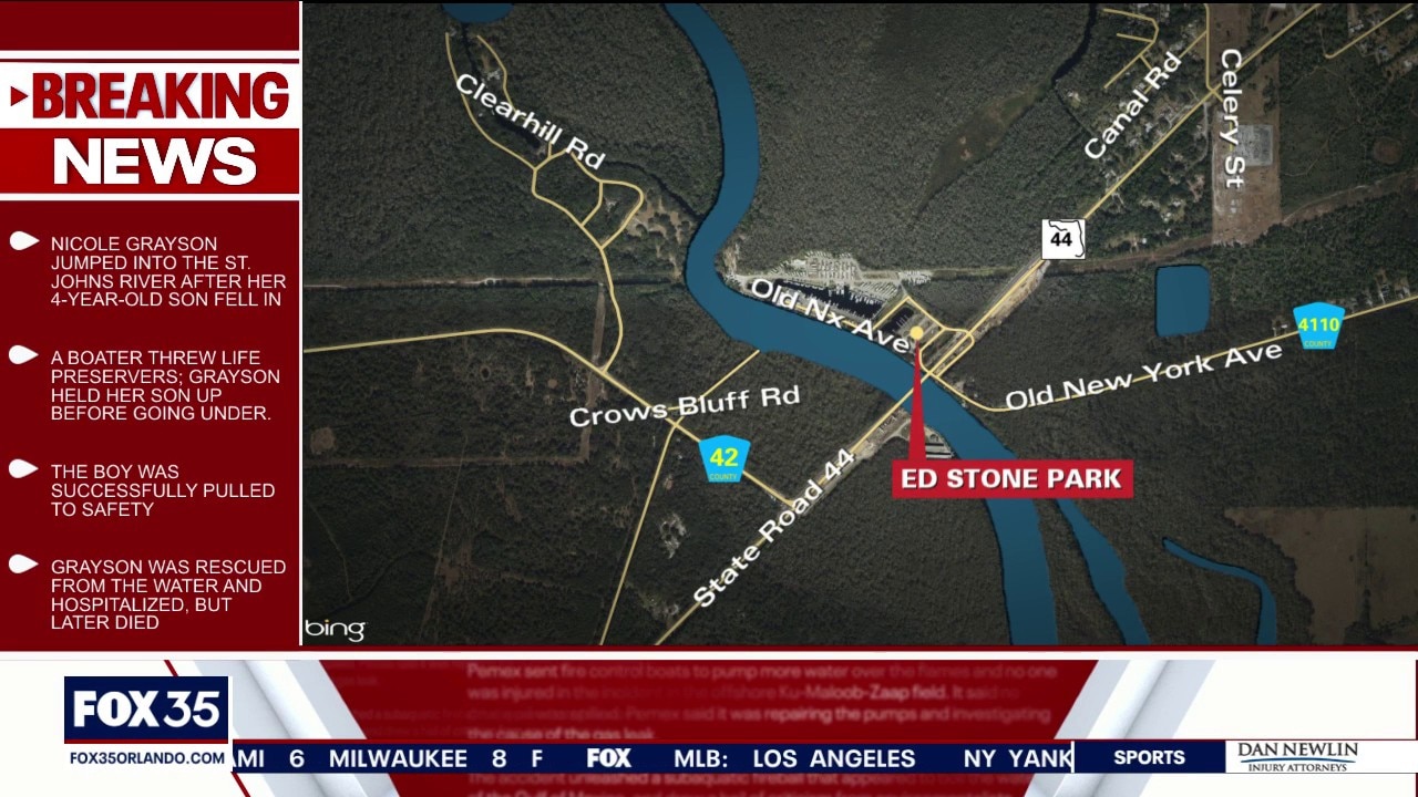 Mother dies after rescuing son from St. Johns river in DeLand
