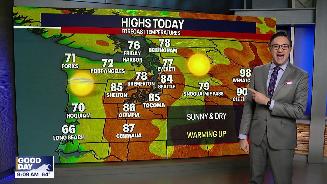 Warm with a chance for thunderstorms in Seattle