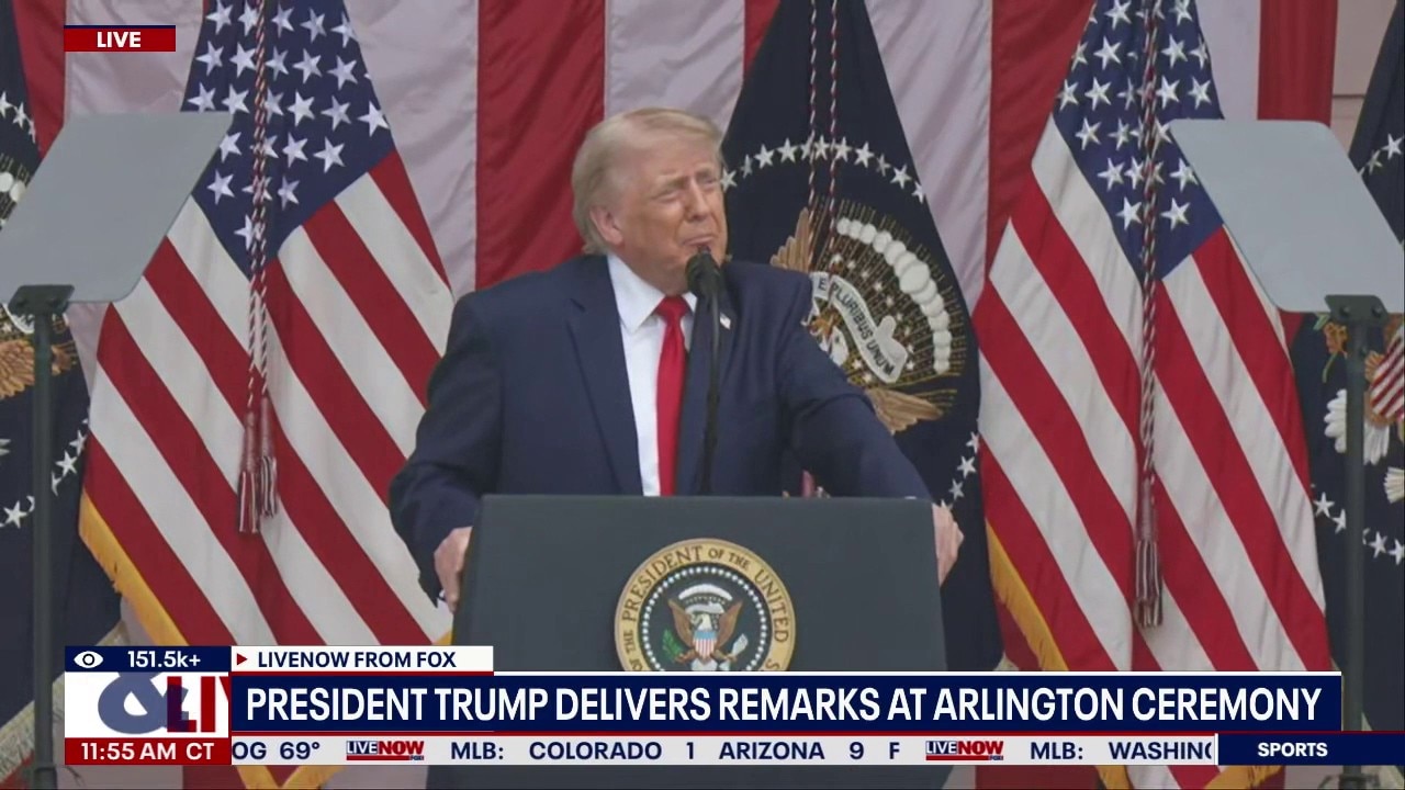 Trump speaks at Arlington National Cemetery ceremony