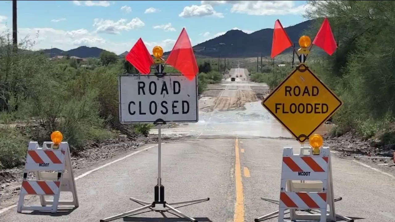 North Phoenix flooding forces road closures after heavy rainfall