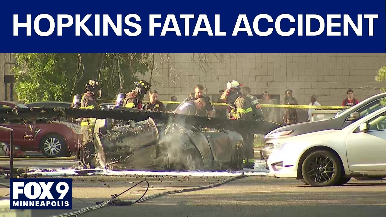 Utility pole falls on vehicle in Hopkins, 1 person dead