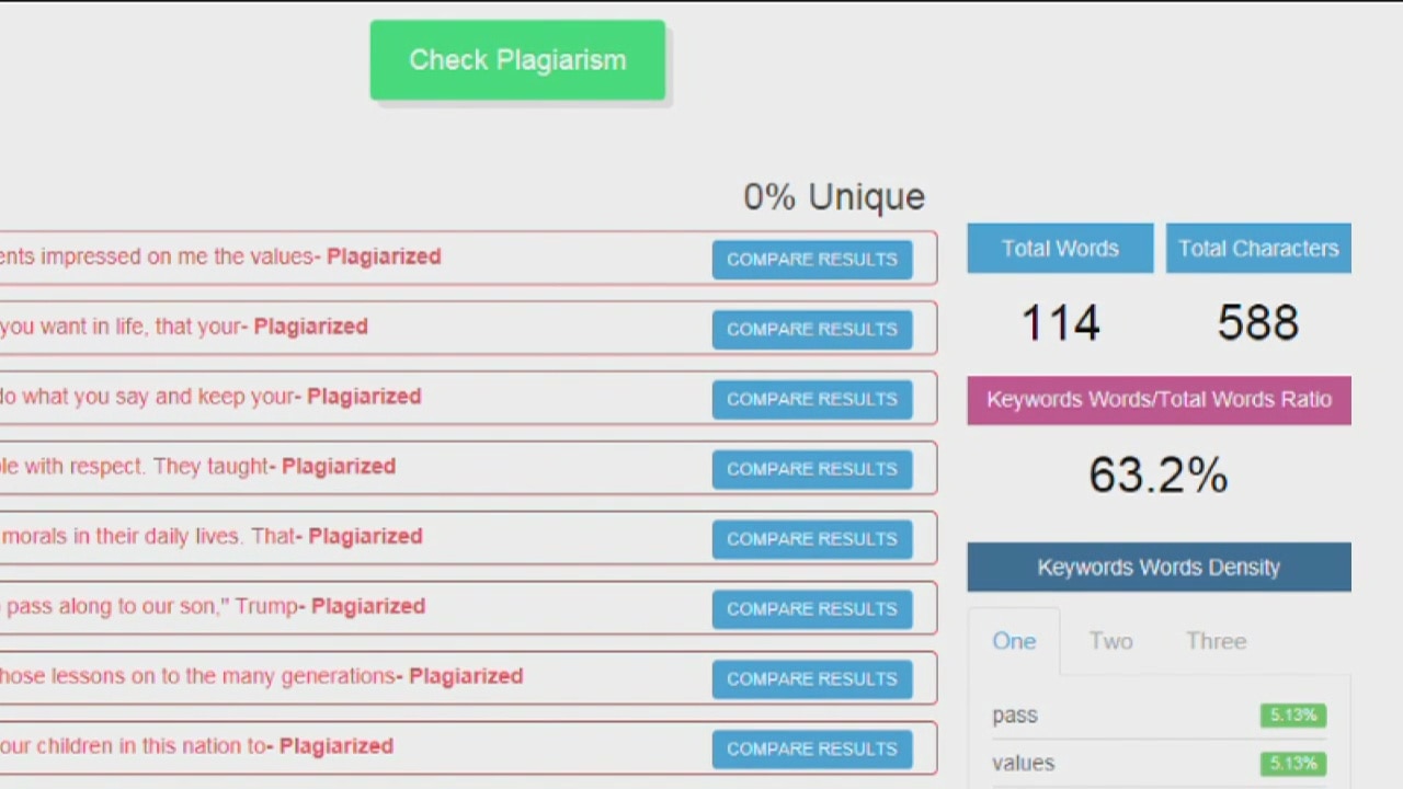 Checking speech for plagiarism