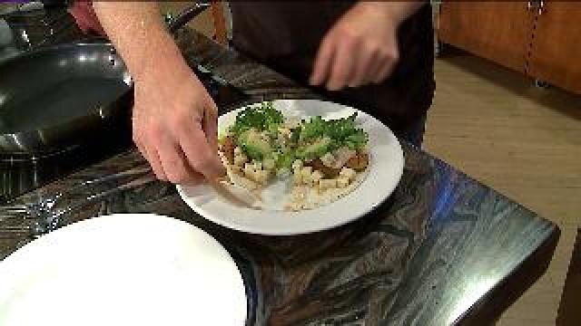 Stefan Richter prepares fish tacos