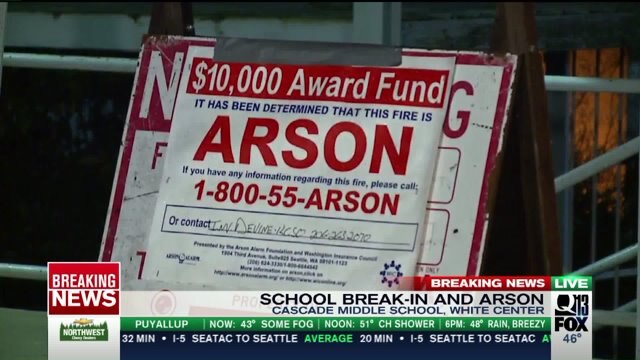Deputies call middle school fire `arson,` offer reward for tips