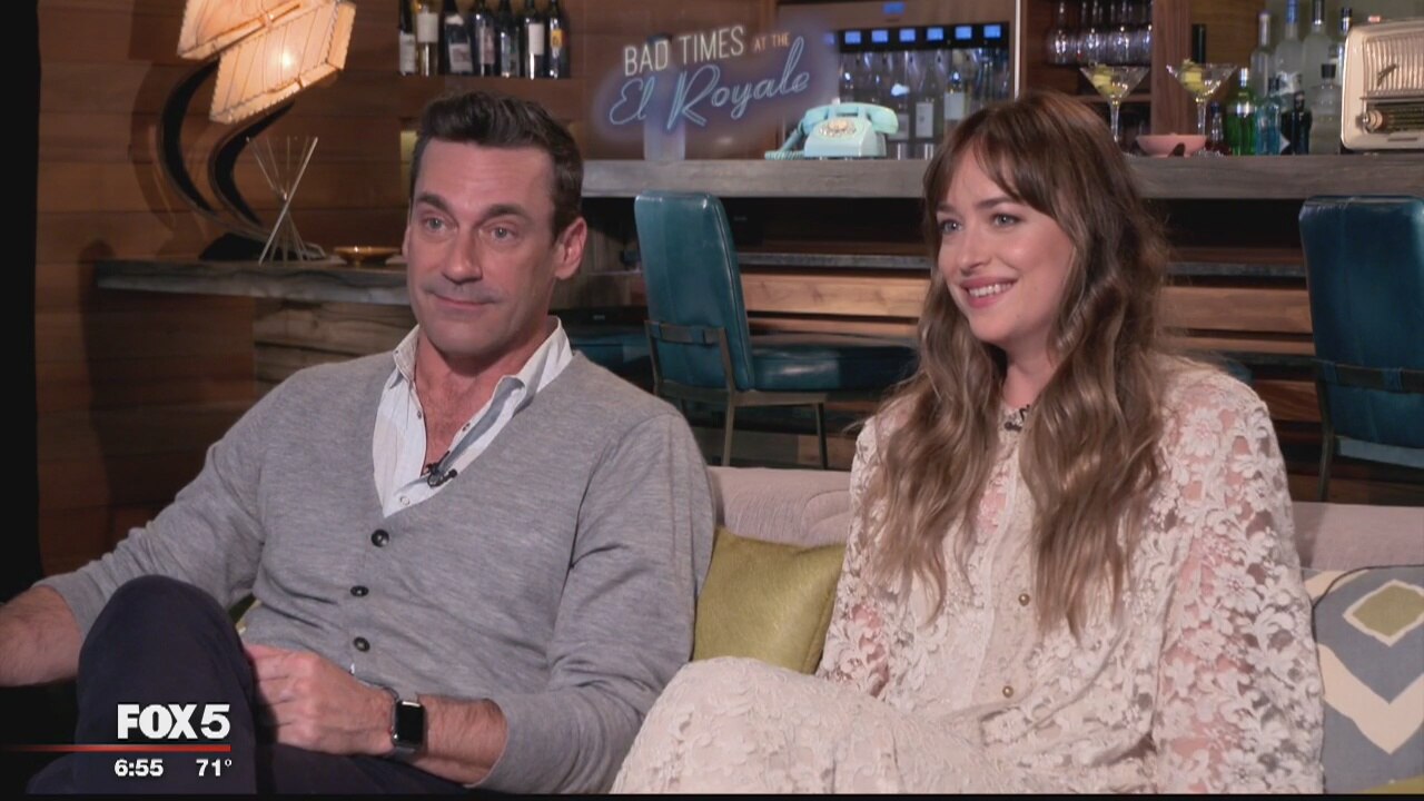 Jon Hamm and Dakota Johnson celebrate the Capitals Stanley Cup victory
