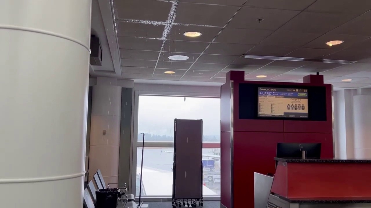 It's raining inside SEA airport