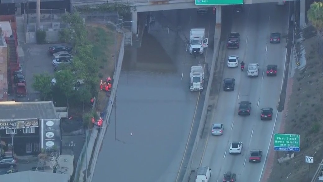 Flooding shuts down 101 Fwy in Boyle Heights