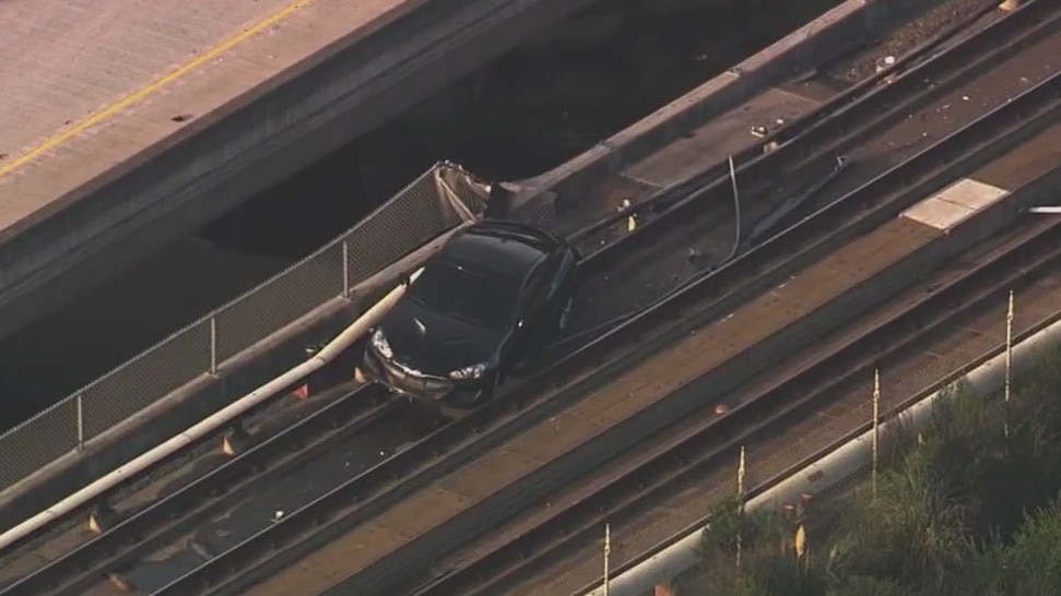 Car lands on Castro Valley BART tracks