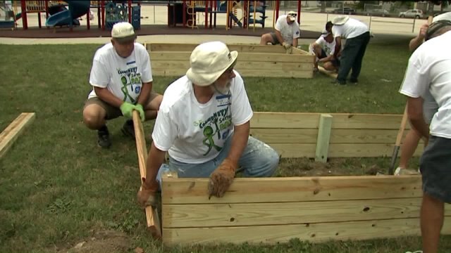 Kramp checks out all the work that is being done to spruce up local schools