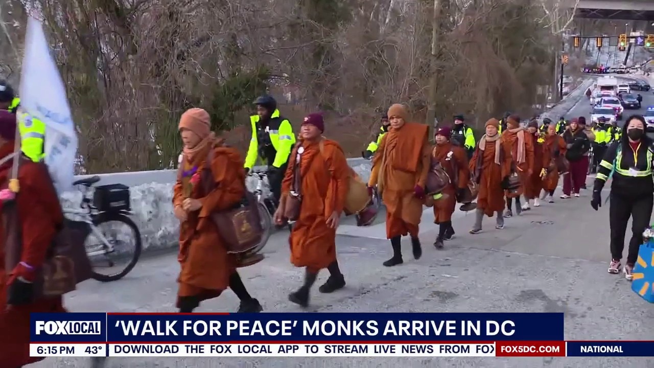 Monks on 'Walk for Peace' arrive in DC