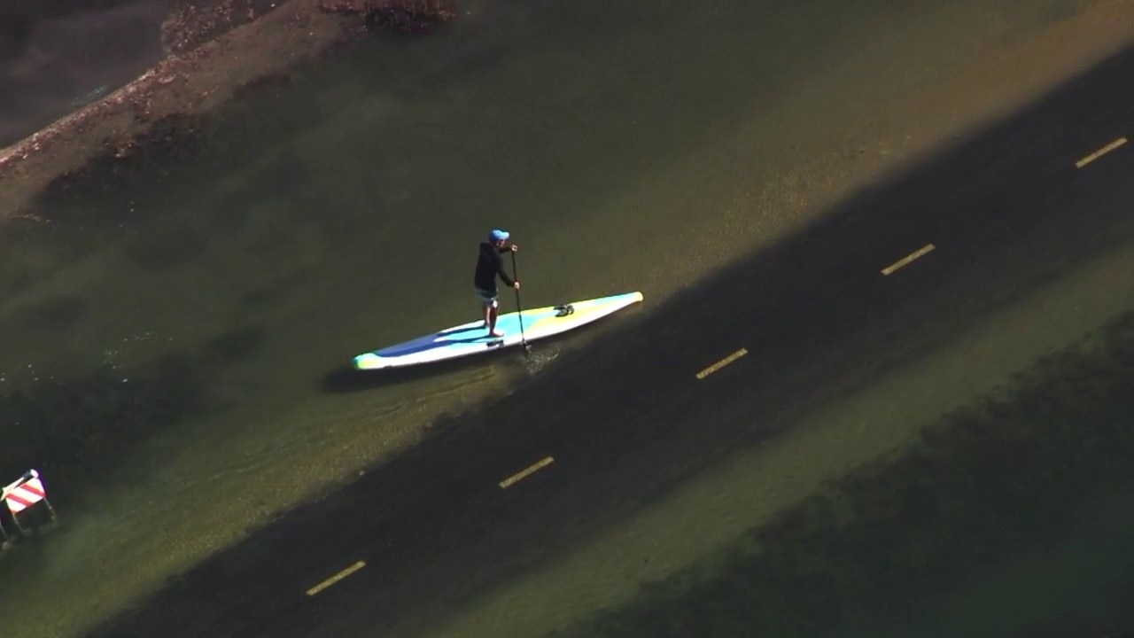 Mill Valley: Paddleboarder spotted on submerged roads