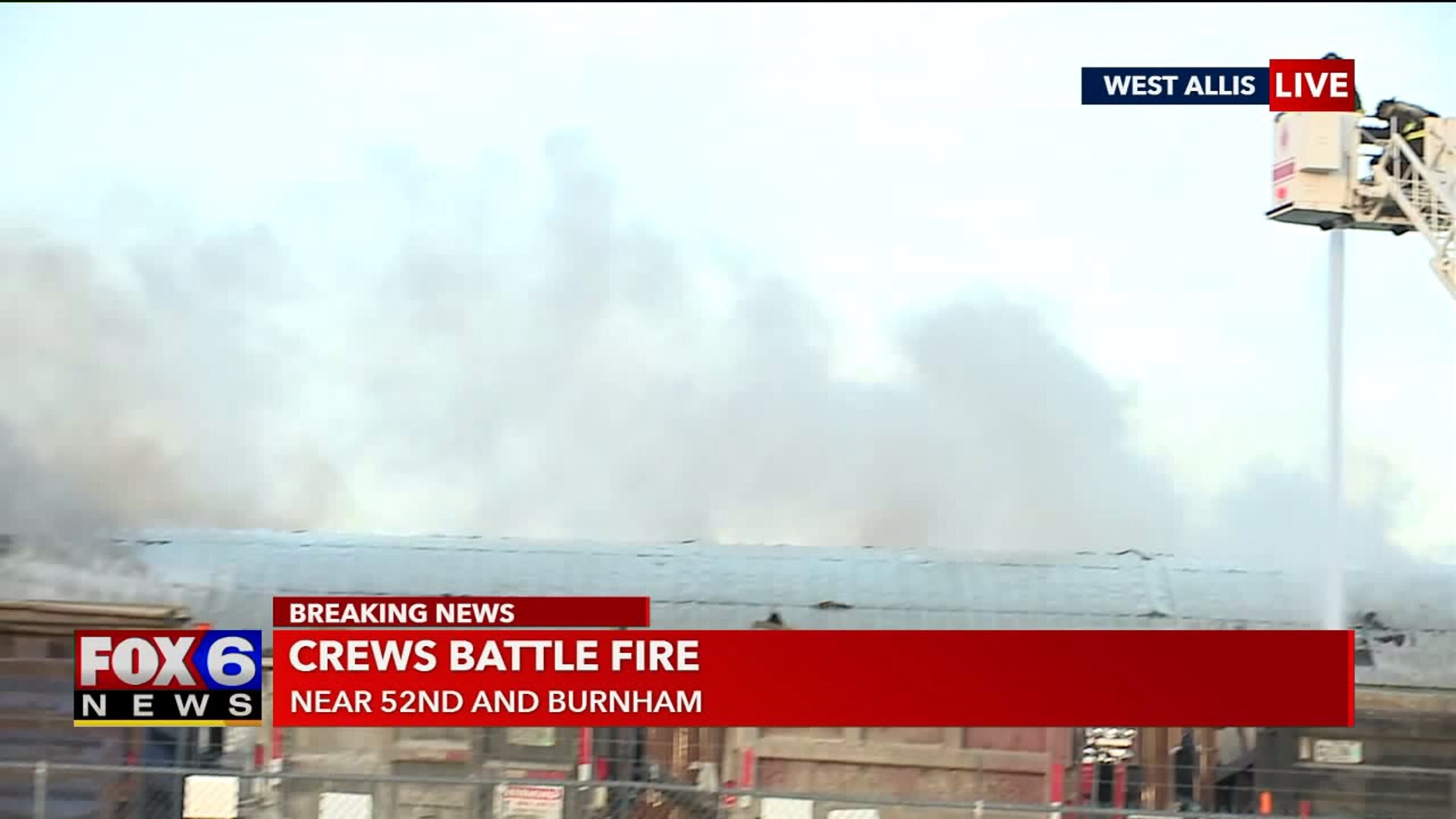Crews battle fire