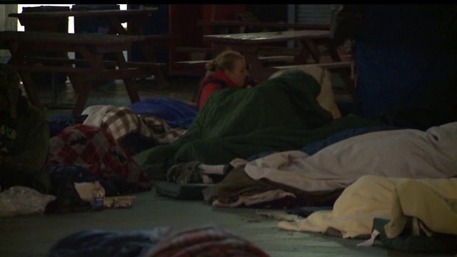Families head behind bars to feel safe for the night