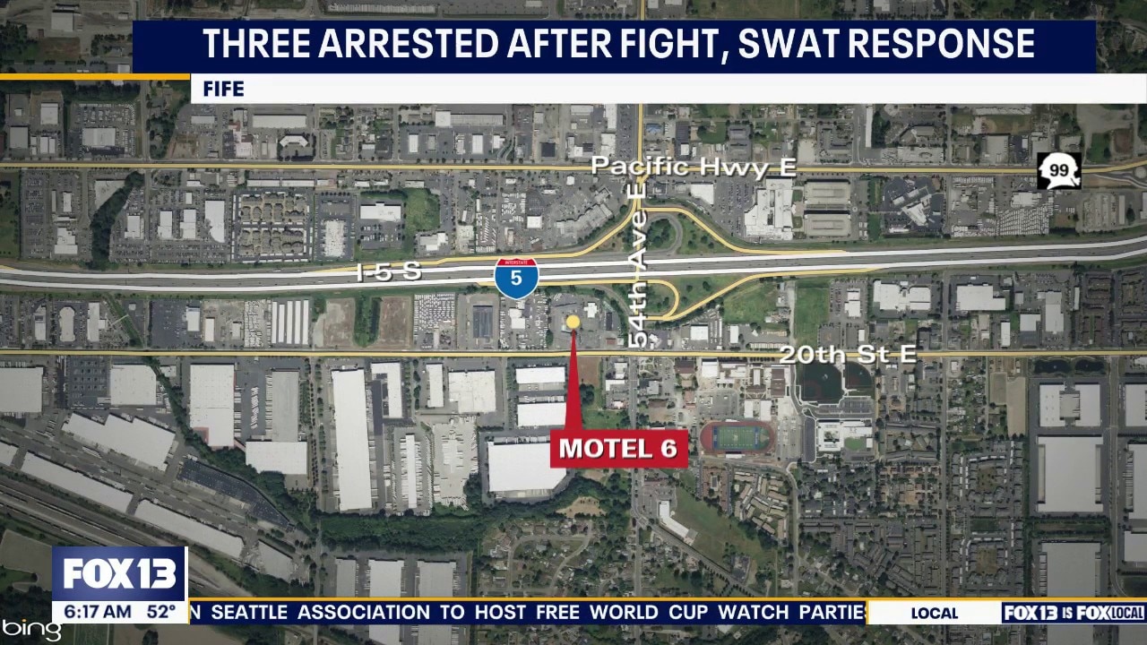 Three arrested after fight, SWAT response at a Fife hotel