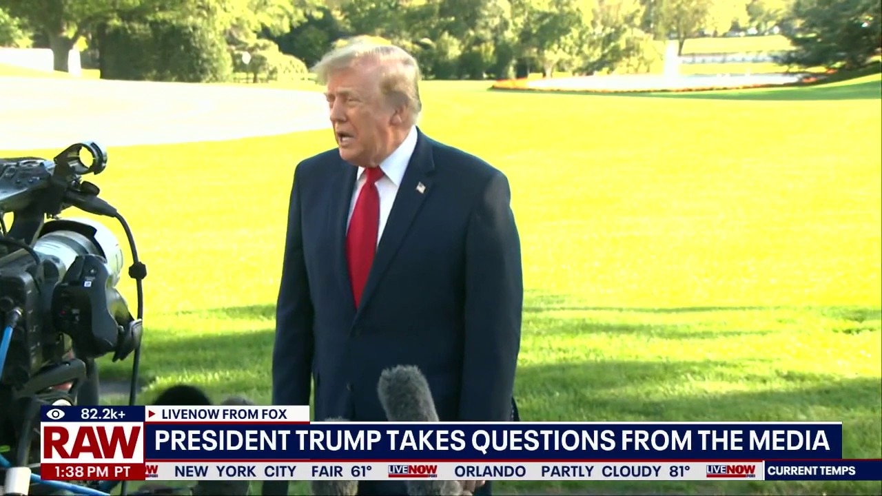 Trump speaks to reporters before SC midterm rally