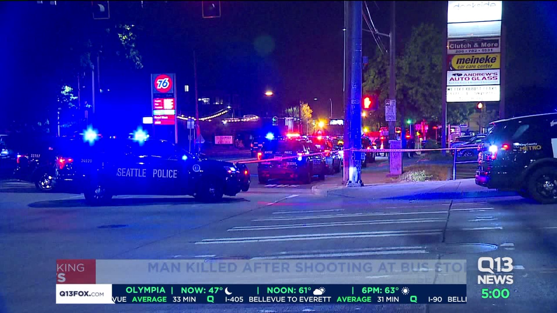 Man killed at bus stop in north Seattle