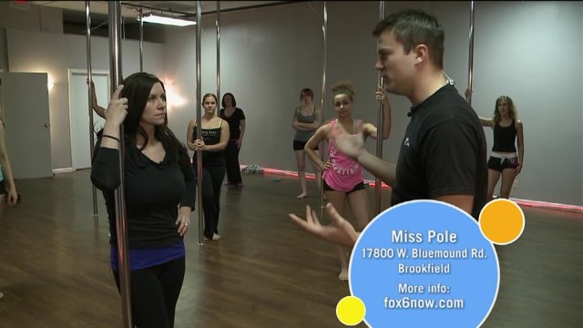 Chip learns a basic pole move, discovers fitness benefits