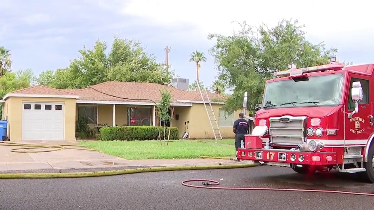 Phoenix home catches fire during storm