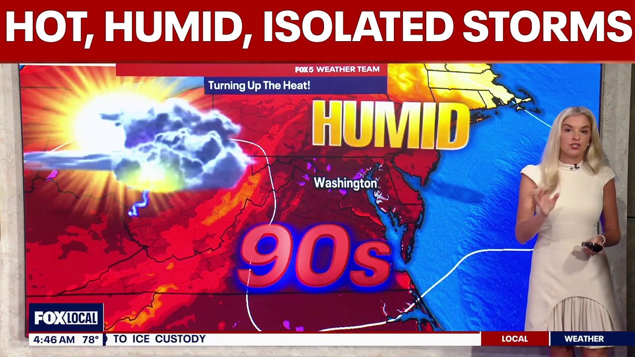 DC weather: Hot, humid with isolated storms Tuesday