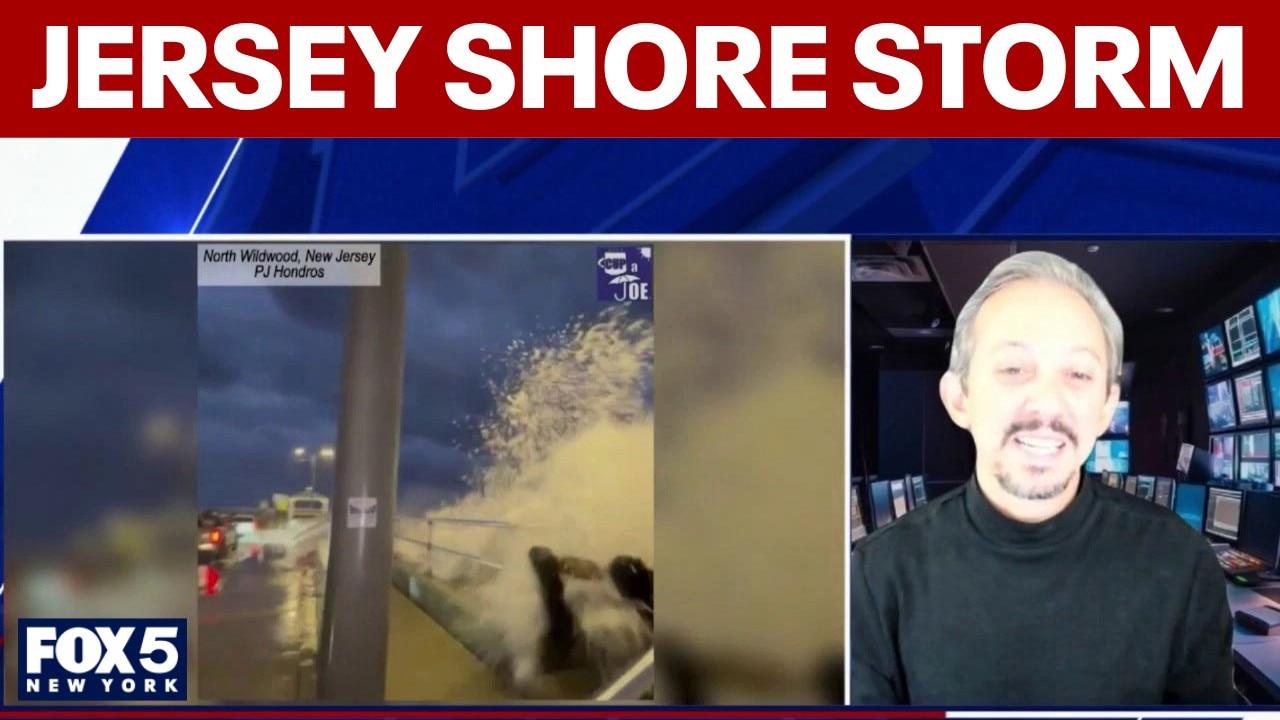 Huge waves pound Jersey Shore ahead of powerful nor'easter