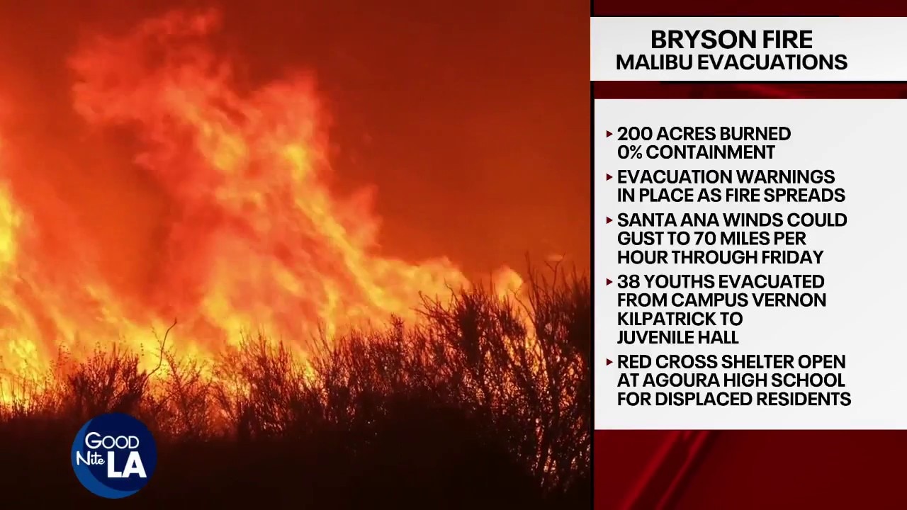 Bryson Fire knocks out power, cell service in Malibu