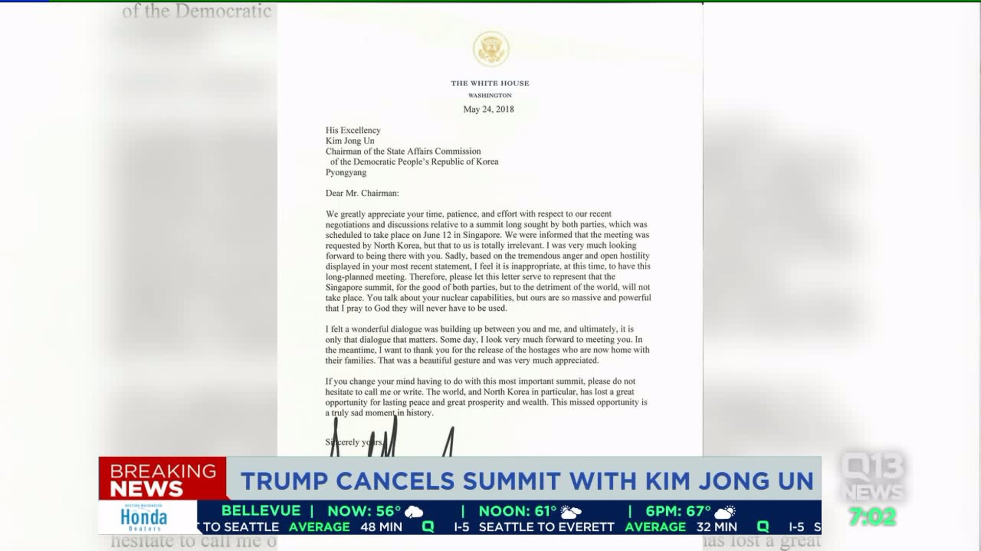 Trump cancels North Korean summit