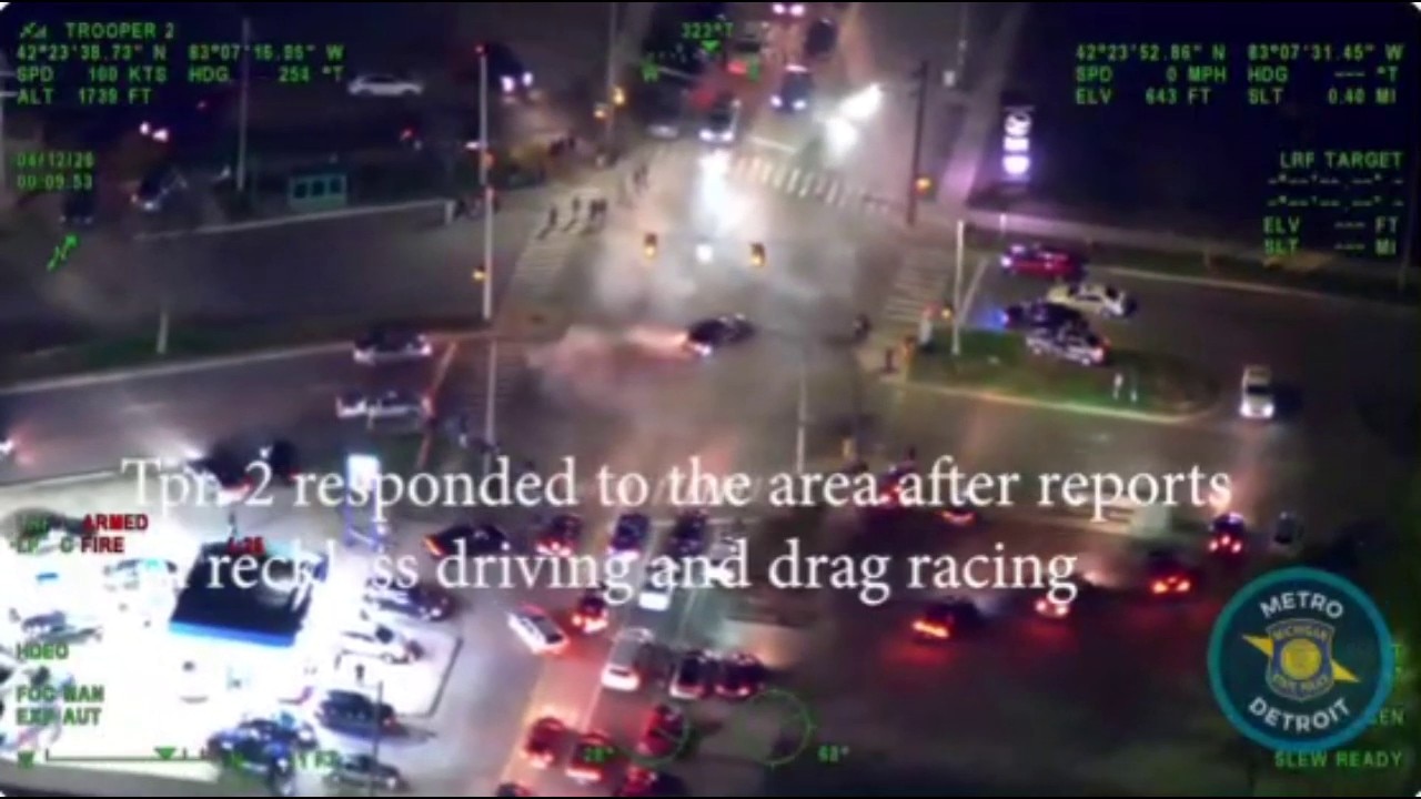 State police helicopter tracks down reckless Detroit driver