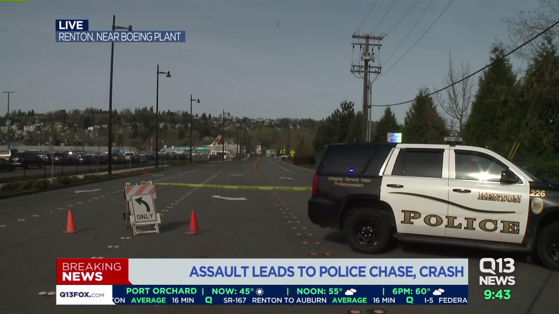 Assault at Renton park leads to police chase, crash